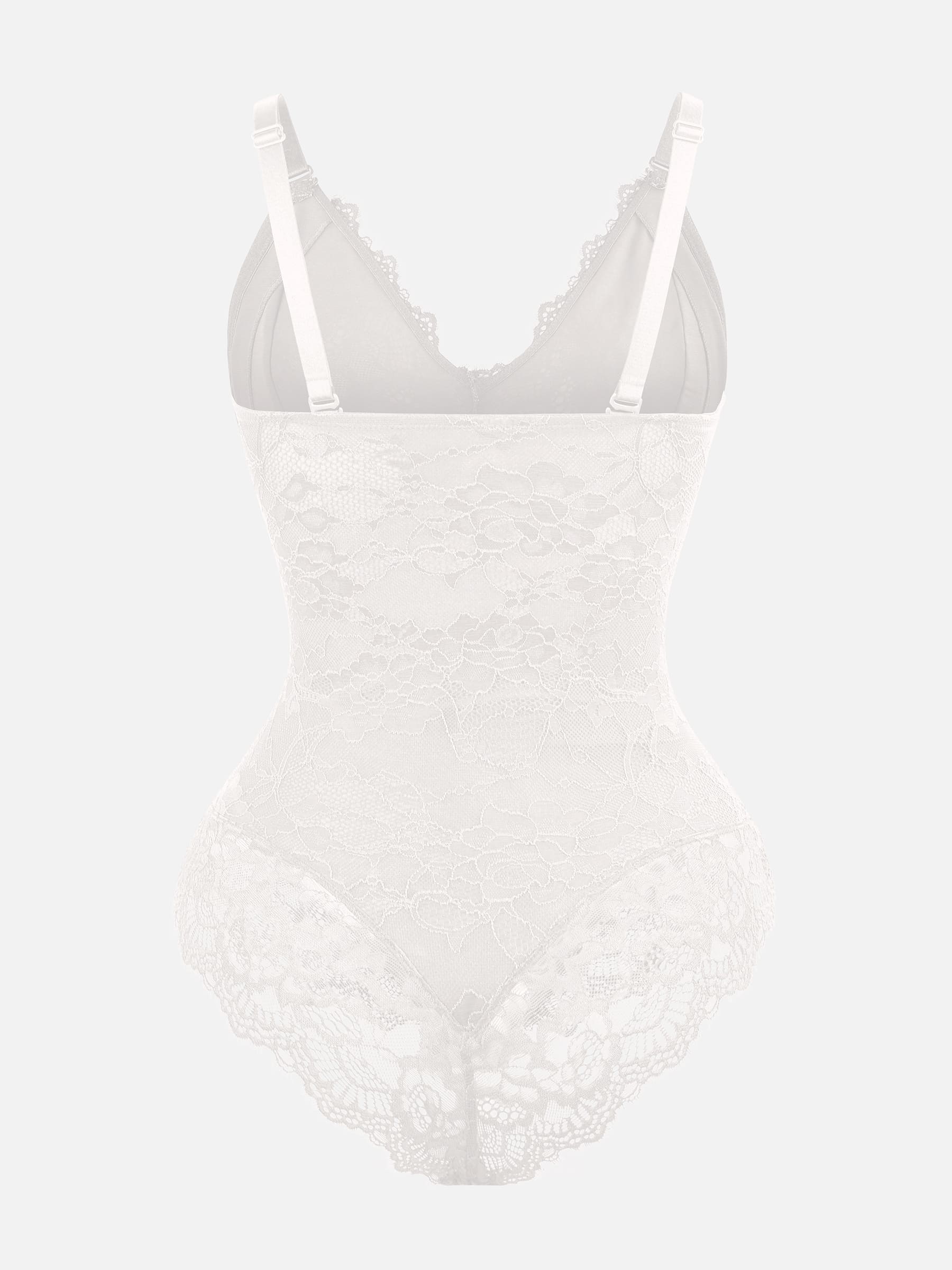 Feelingirl Lace V Neck Full Bodysuit Shapewear