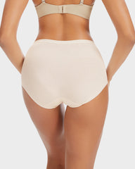 High-Waist Cotton Briefs with Extended Gusset & Antibacterial Lining (4 Pack)