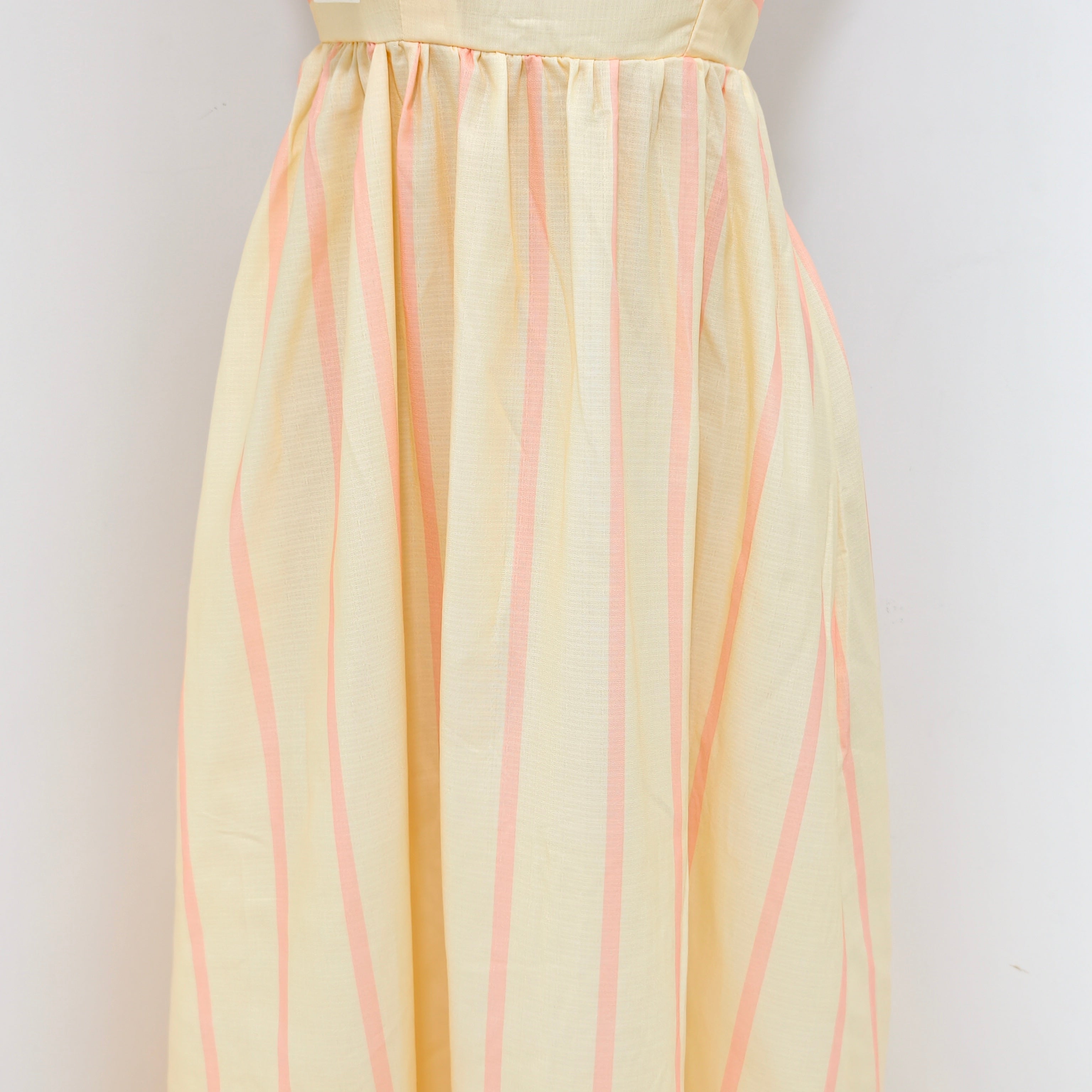 Striped halter-neck backless dress