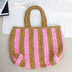 Woven basket tote bag for carrying