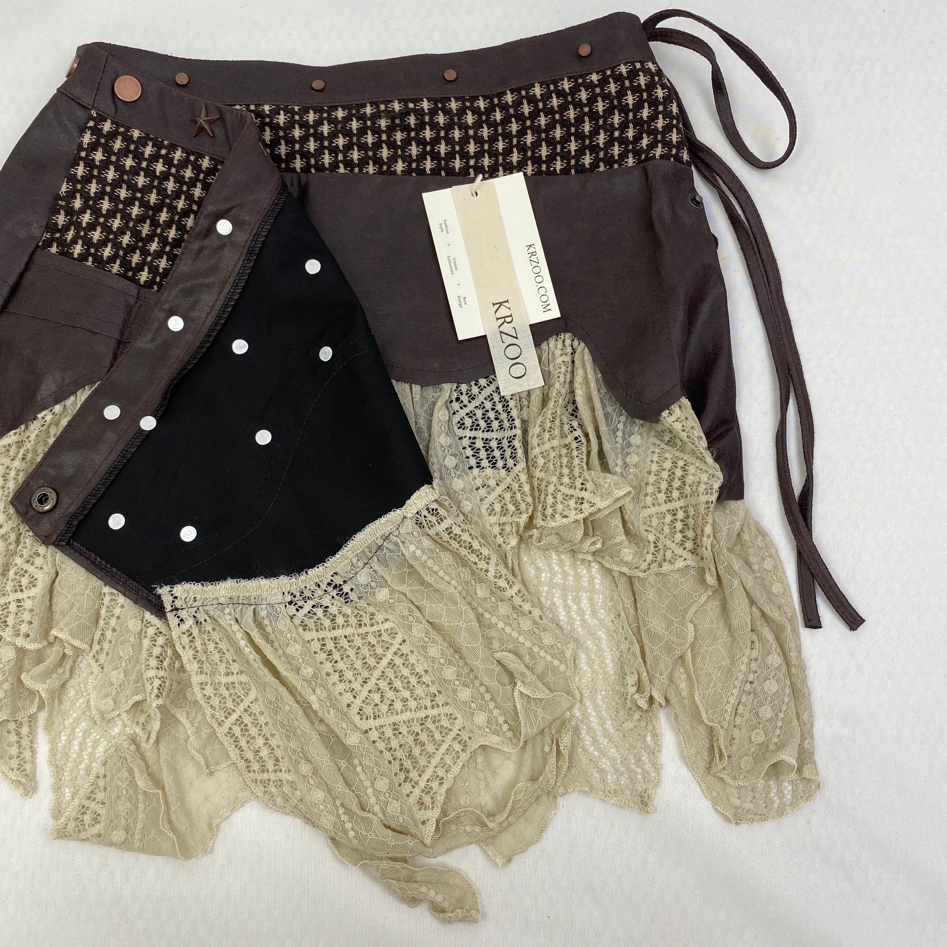 Patchwork color-matched irregular half-length skirt