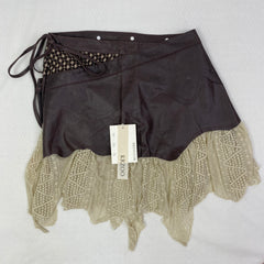 Patchwork color-matched irregular half-length skirt