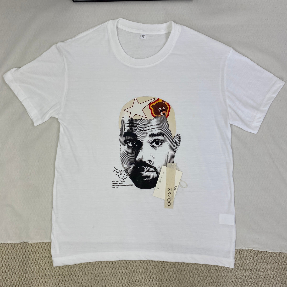 Retro Portrait Print Short-Sleeved T-Shirt