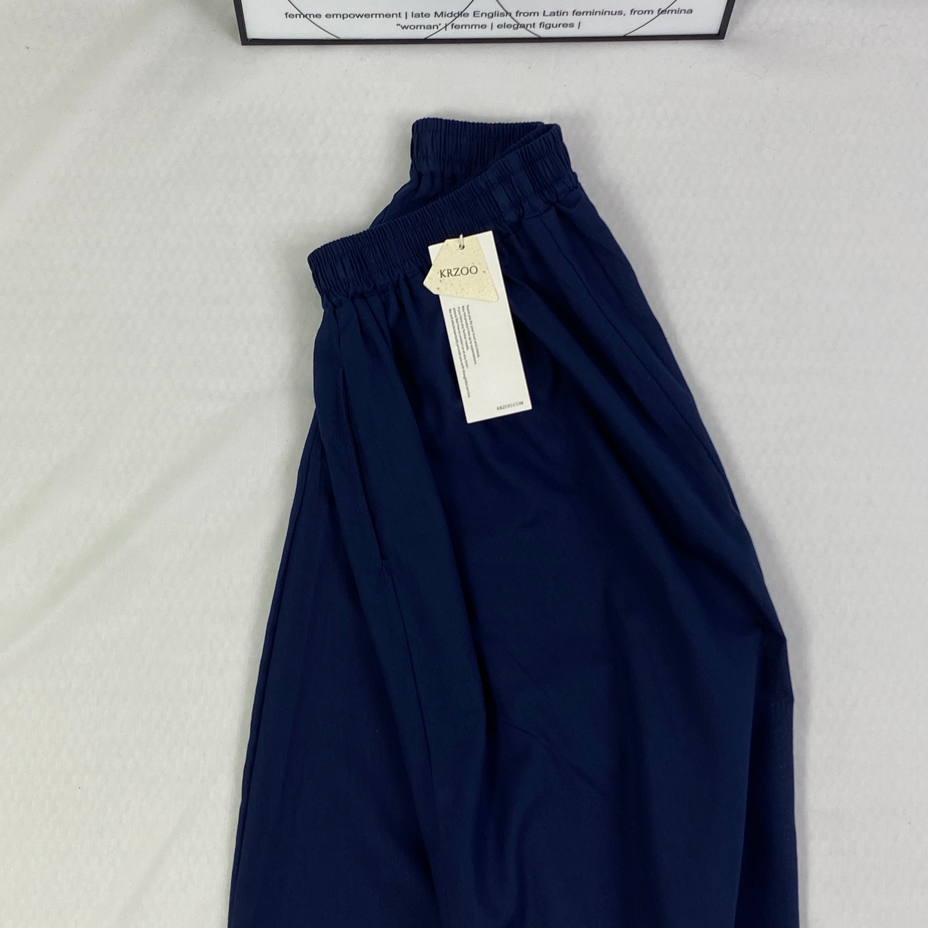 Cotton and linen loose wide-leg pants in solid color