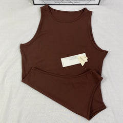 Double-layer nylon sleeveless one-piece vest