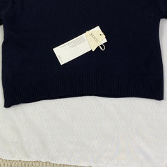Front shoulder knitted short-sleeved shirt