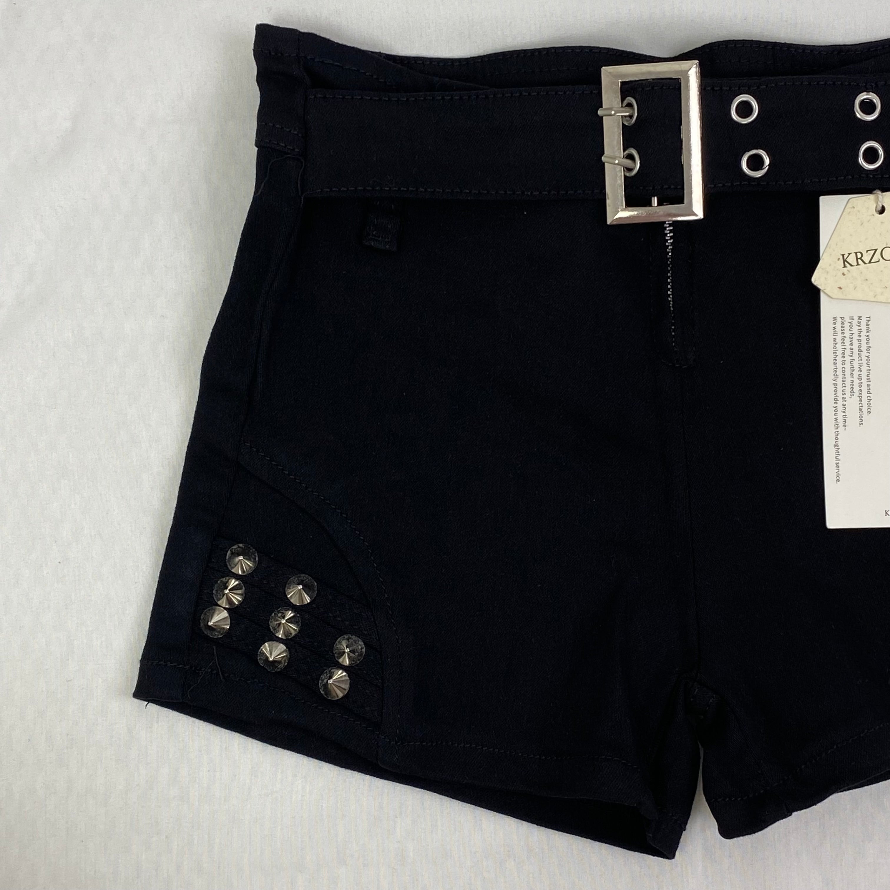 Y2K ultra-short heavy-duty riveted denim shorts