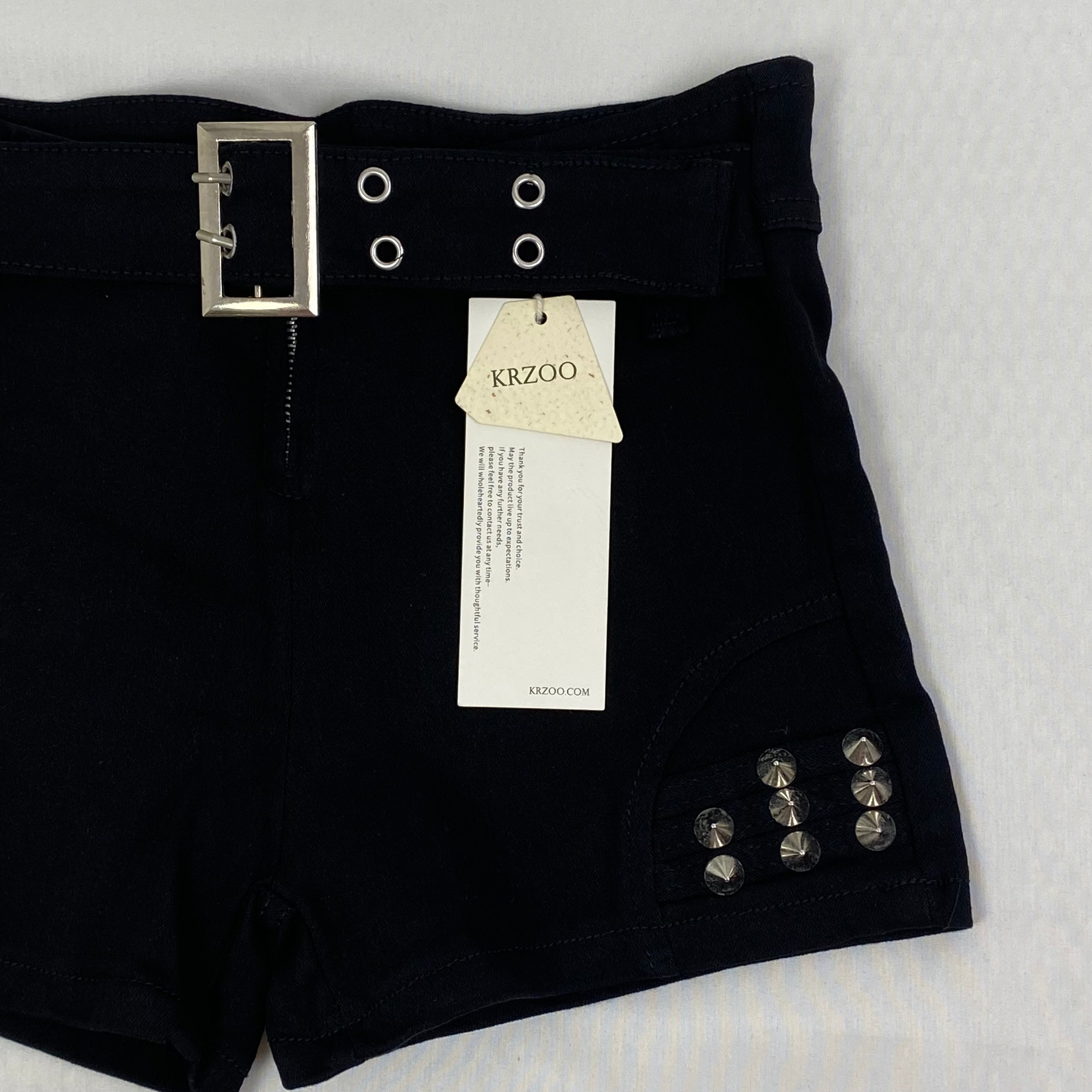 Y2K ultra-short heavy-duty riveted denim shorts