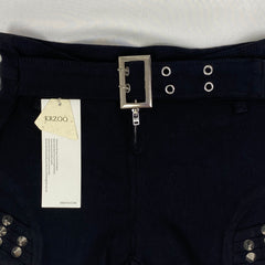 Y2K ultra-short heavy-duty riveted denim shorts