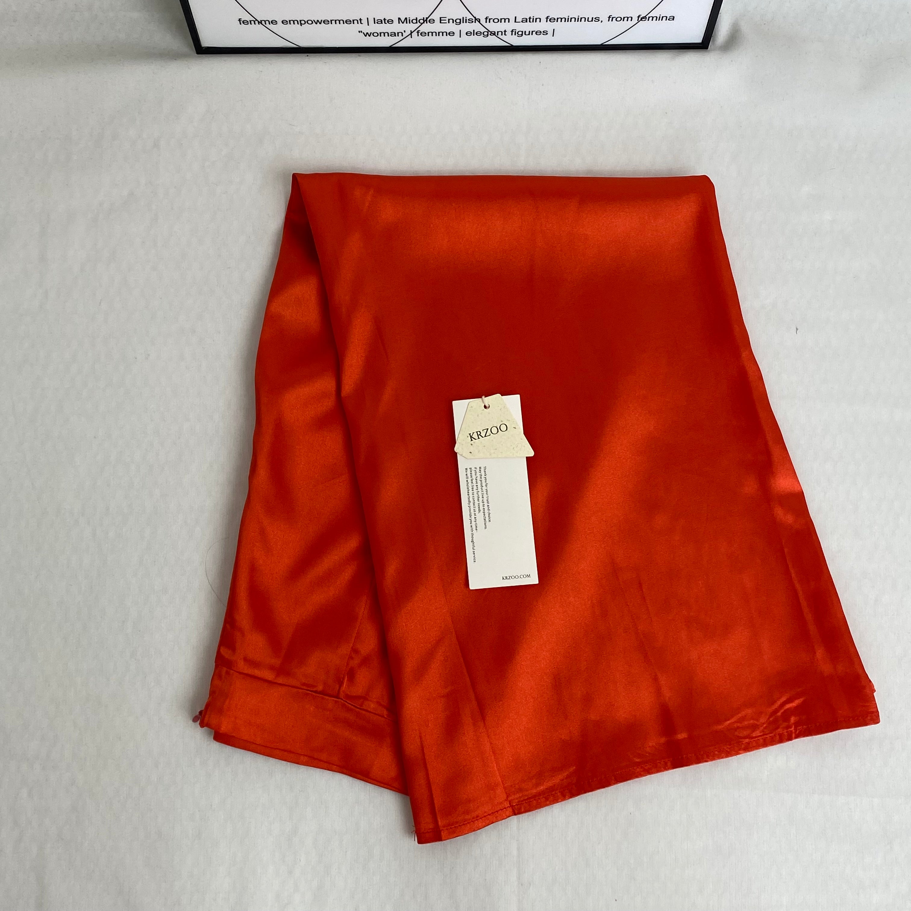 Half-length red A-line skirt