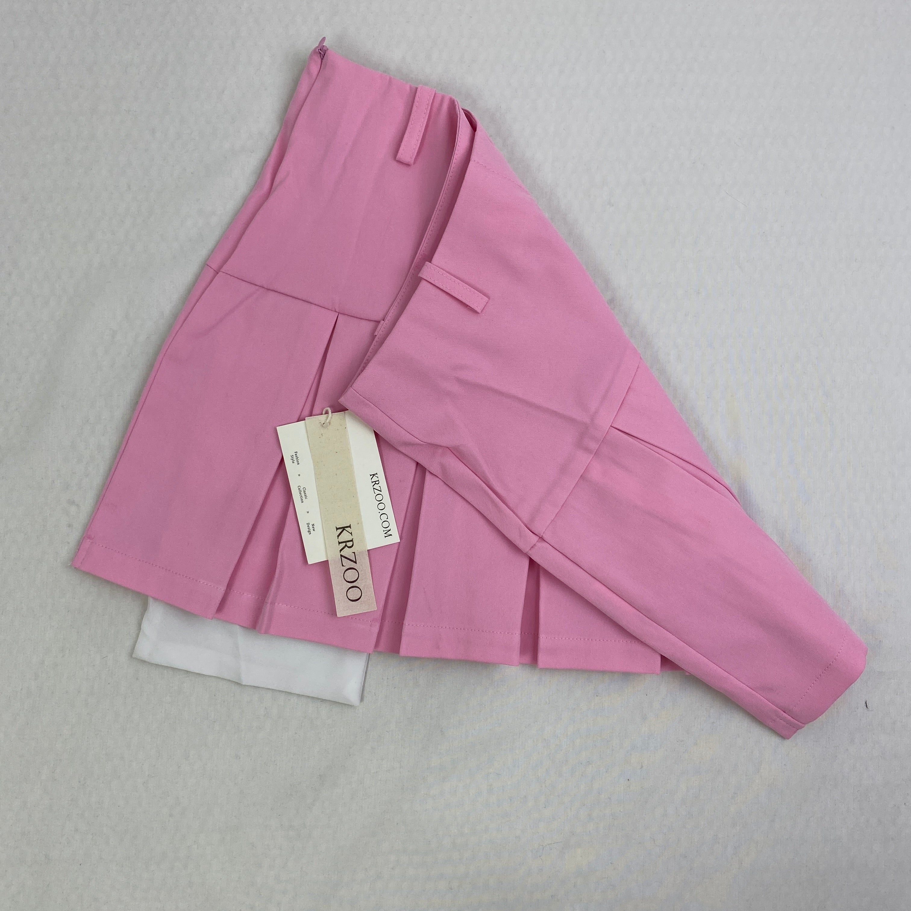Pleated slit pocket mini skirt