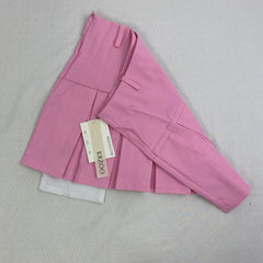 Pleated slit pocket mini skirt
