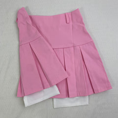 Pleated slit pocket mini skirt