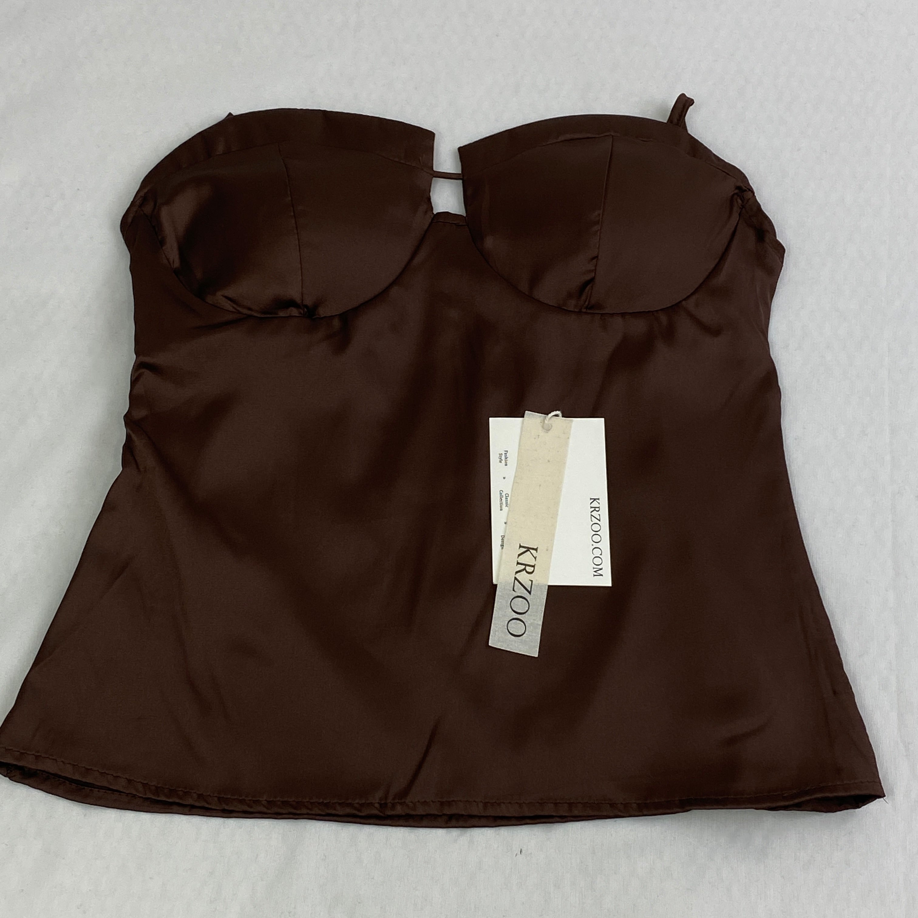 Strapless racerback crop top with a fitted waist design