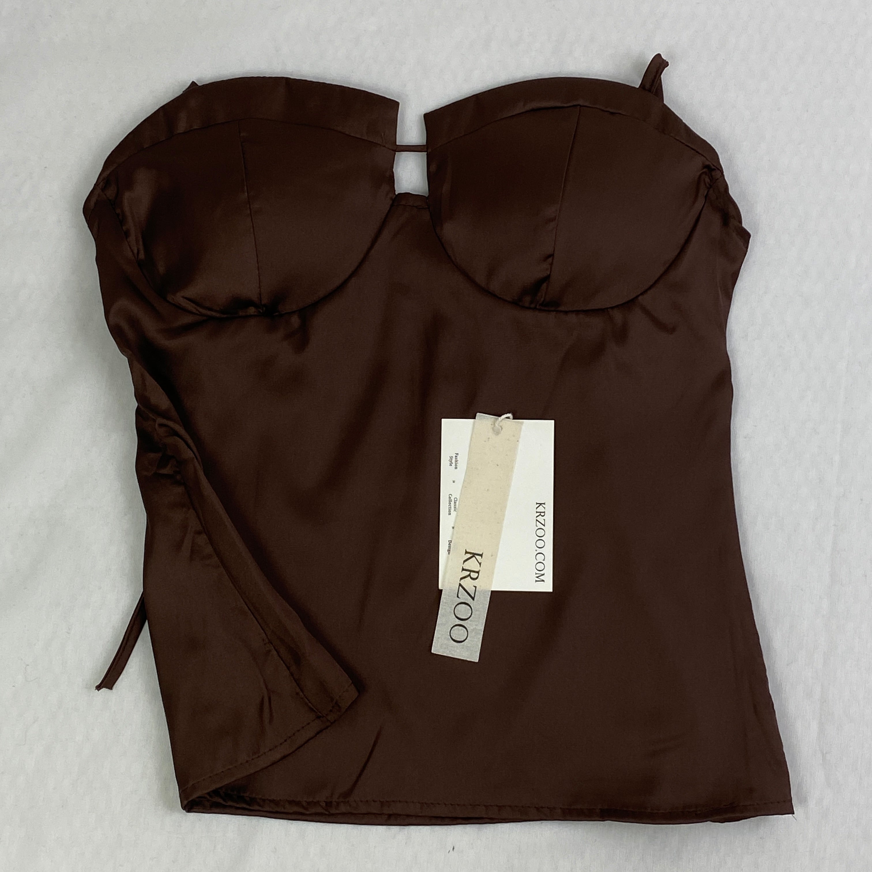 Strapless racerback crop top with a fitted waist design
