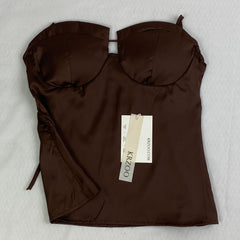 Strapless racerback crop top with a fitted waist design