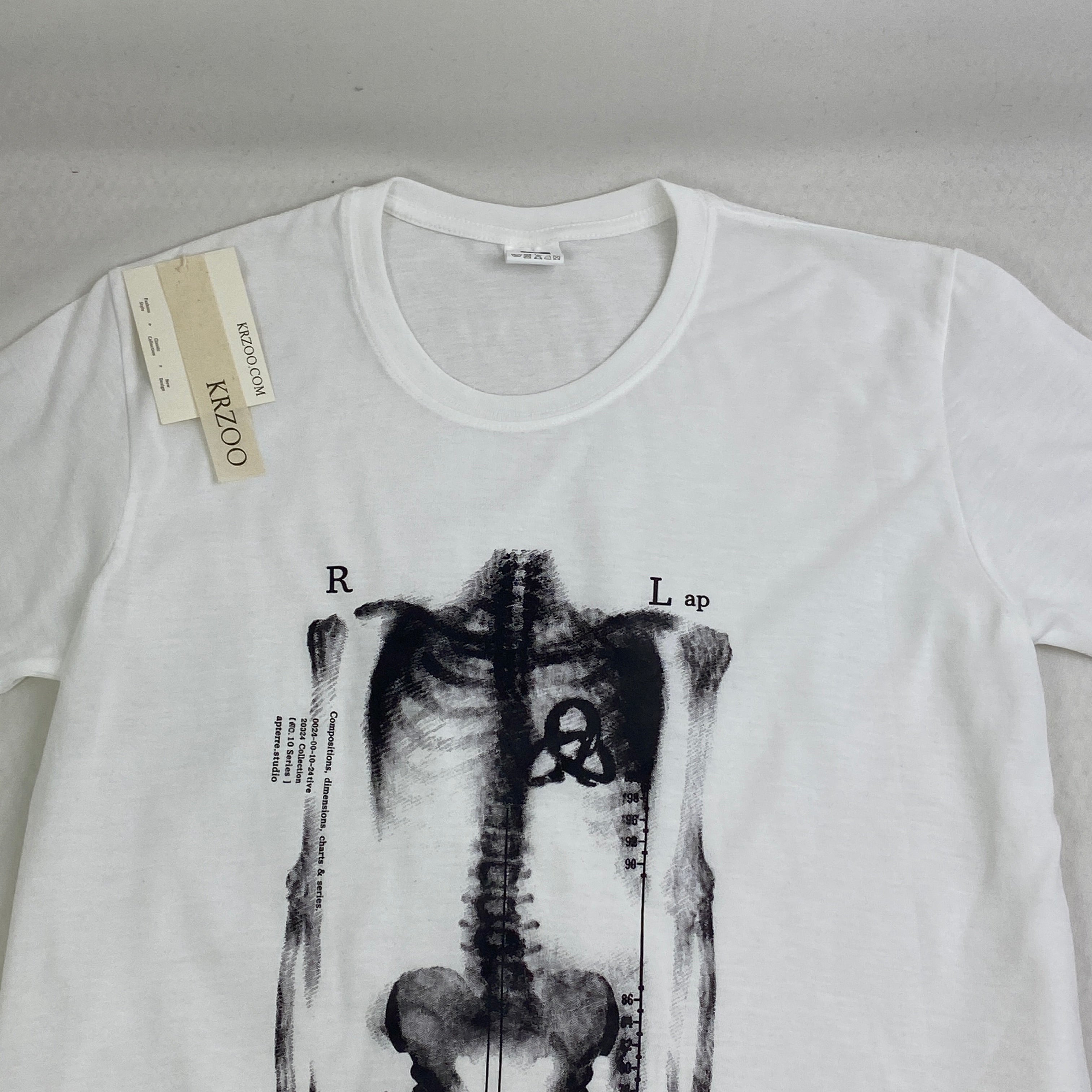 X-ray Bone Print Black and White T-Shirt
