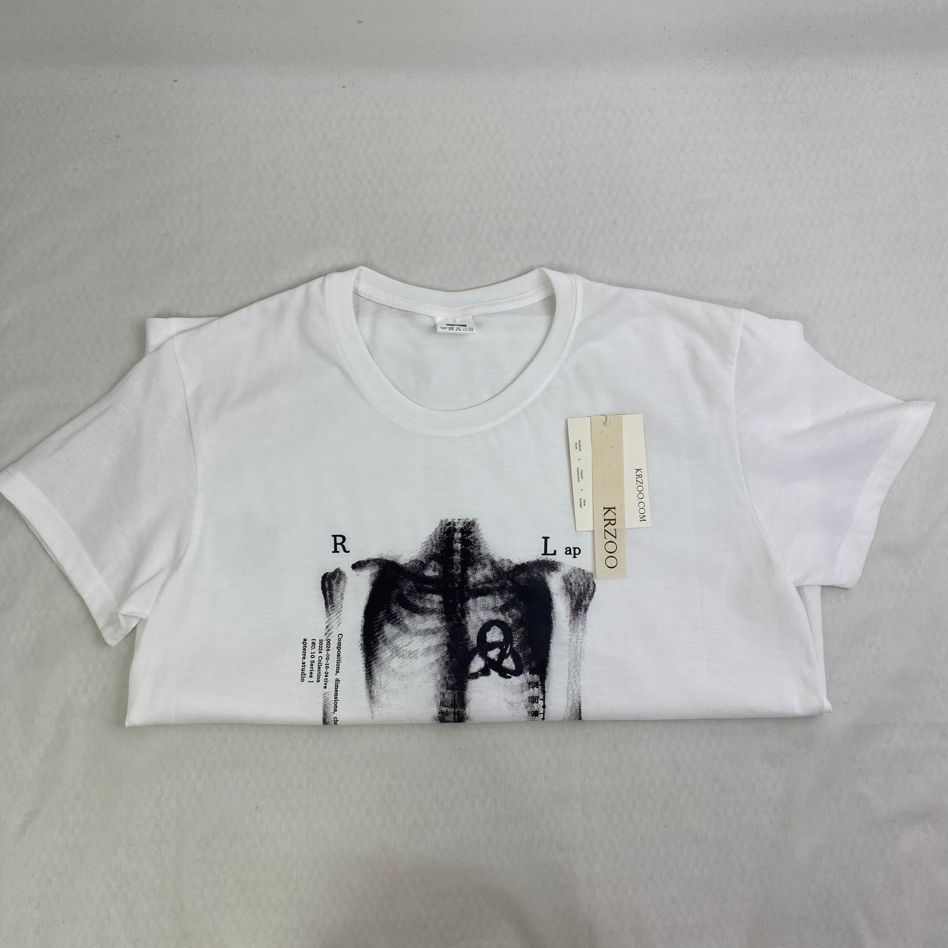 X-ray Bone Print Black and White T-Shirt