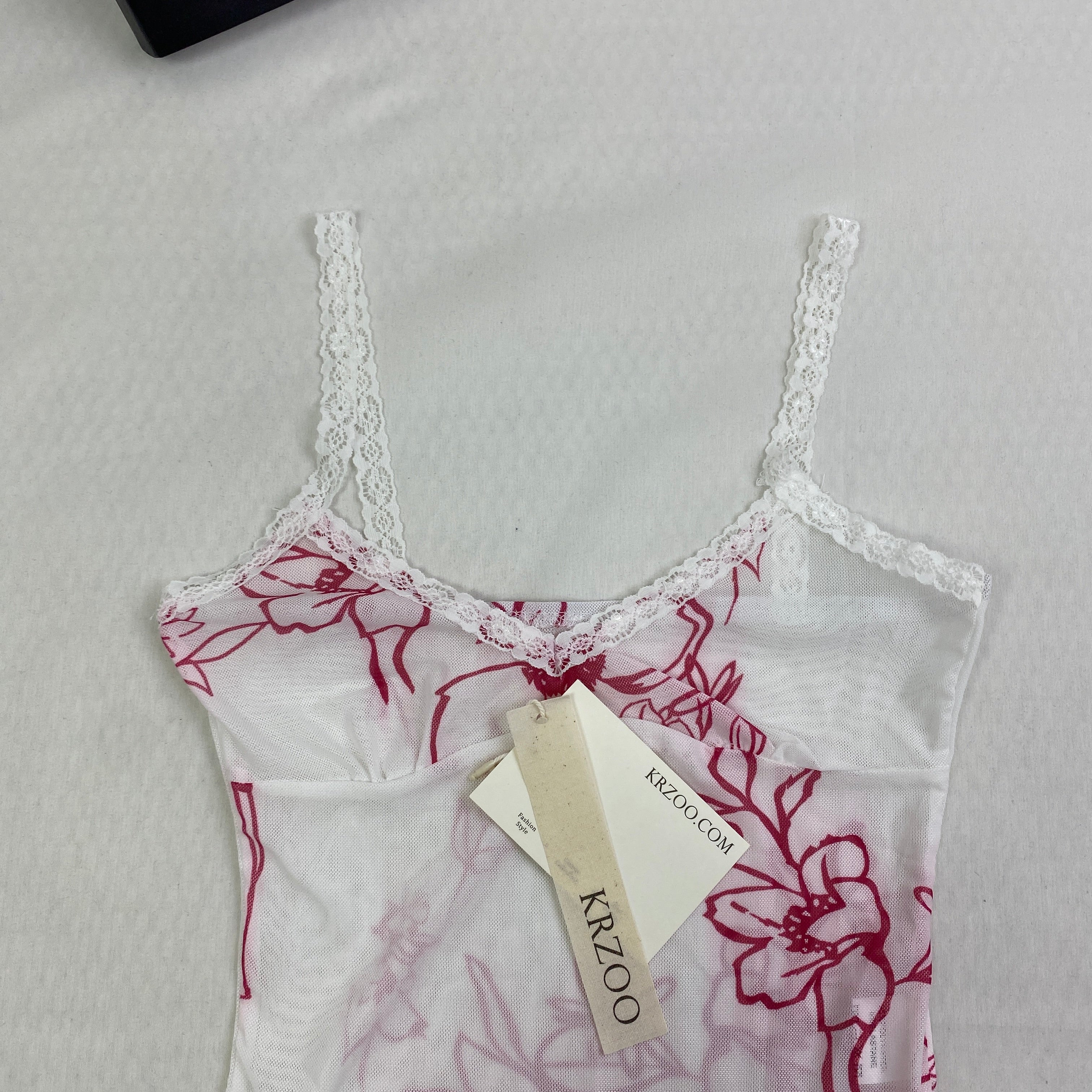 Lace sheer netted bandeau top
