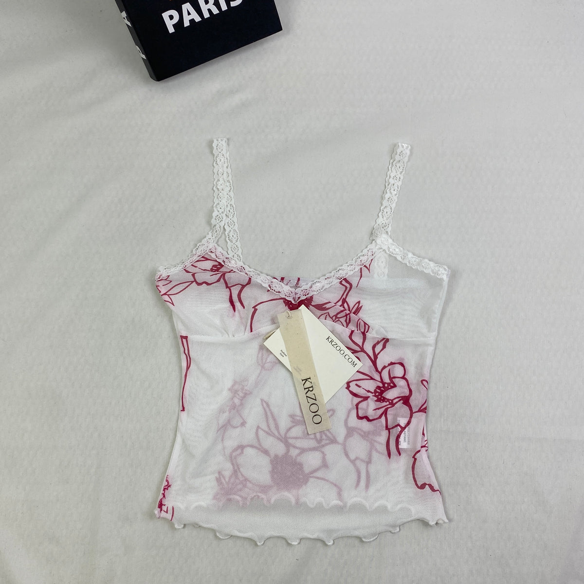 Lace sheer netted bandeau top