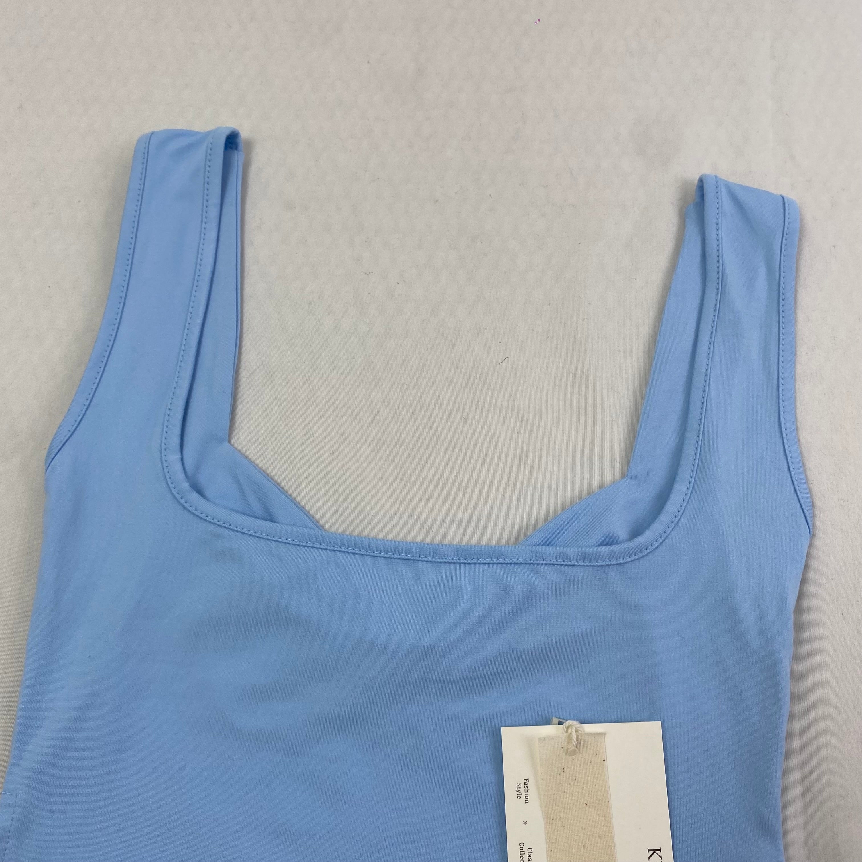 Square-neck wrinkled halter-neck backless T-shirt