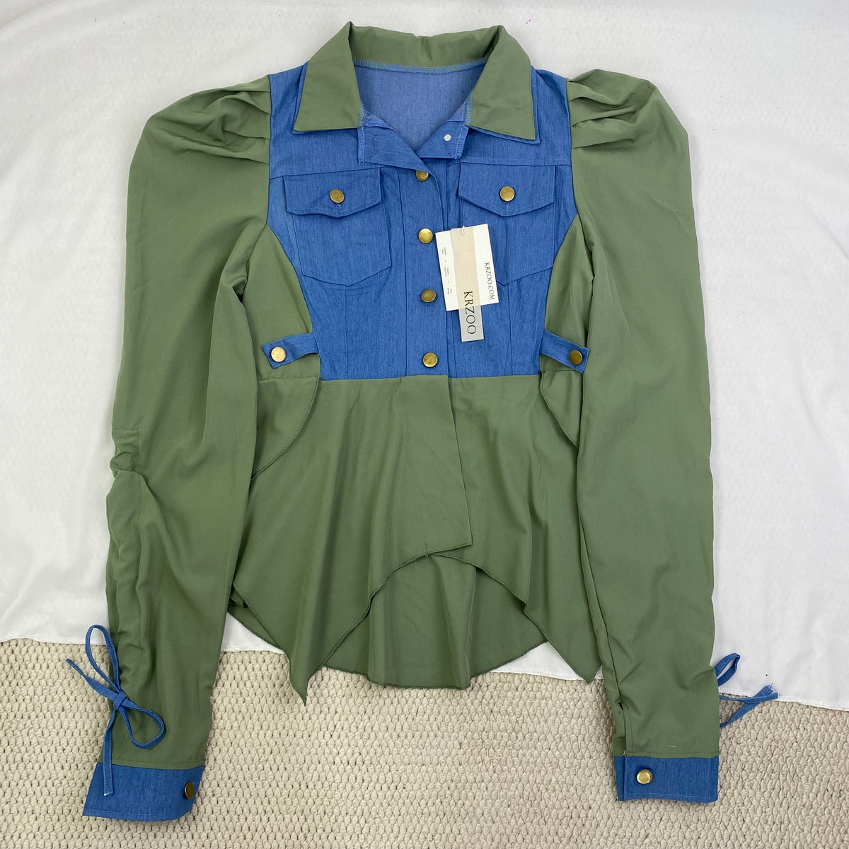 Seamed belt denim jacket
