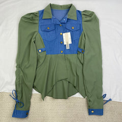 Seamed belt denim jacket