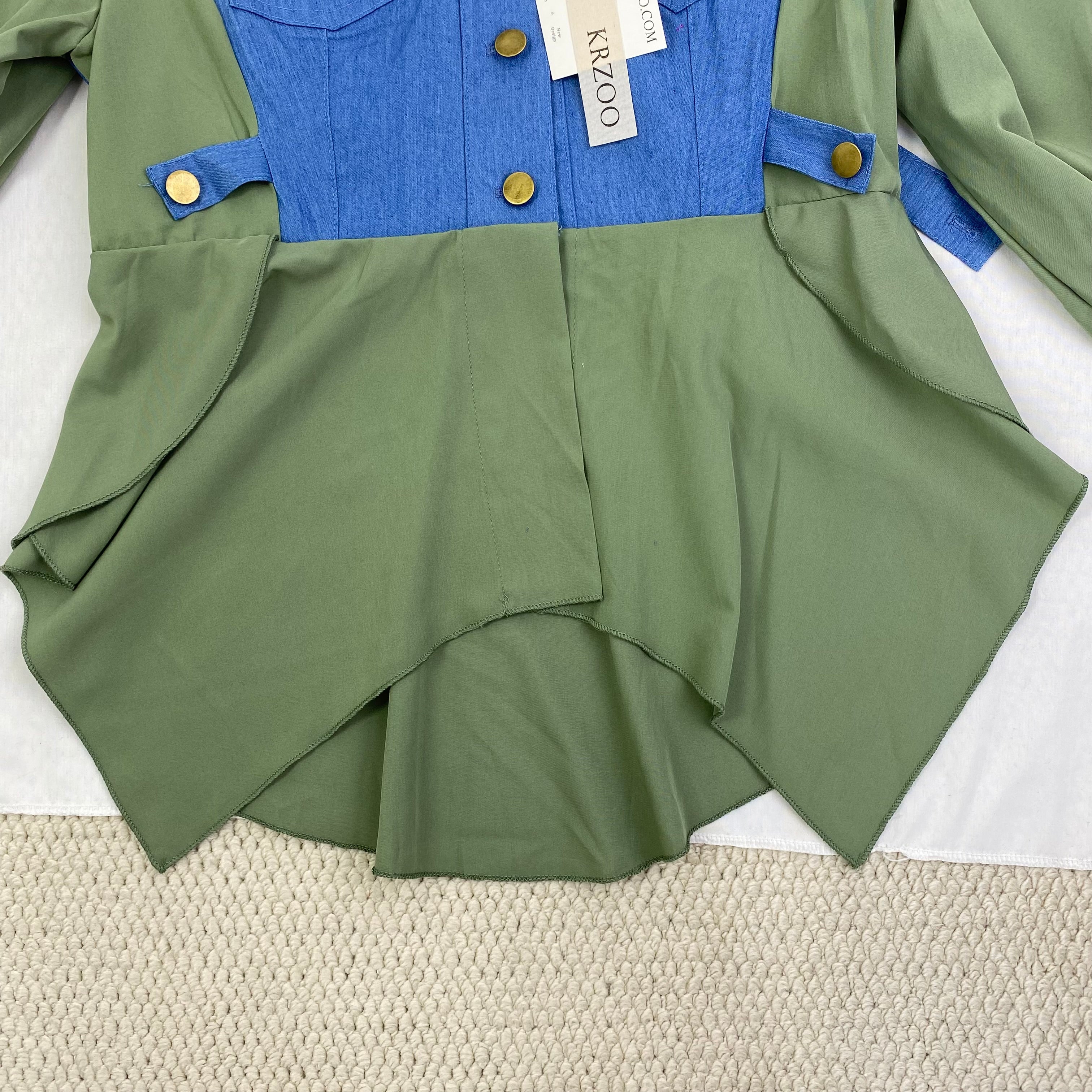 Seamed belt denim jacket
