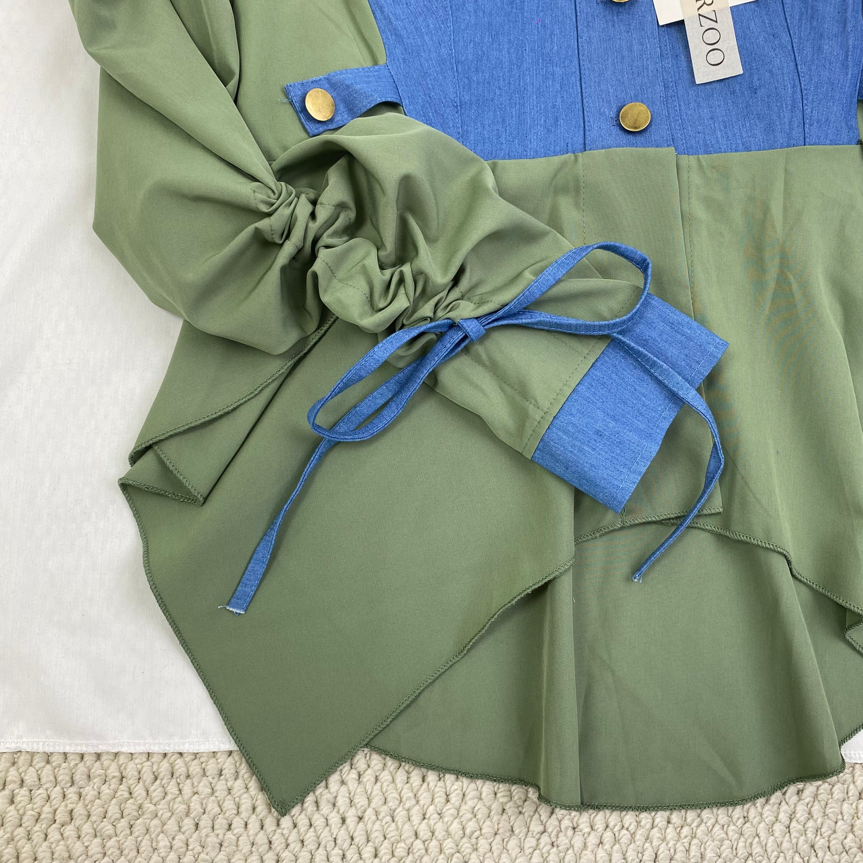 Seamed belt denim jacket