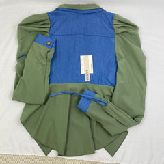 Seamed belt denim jacket