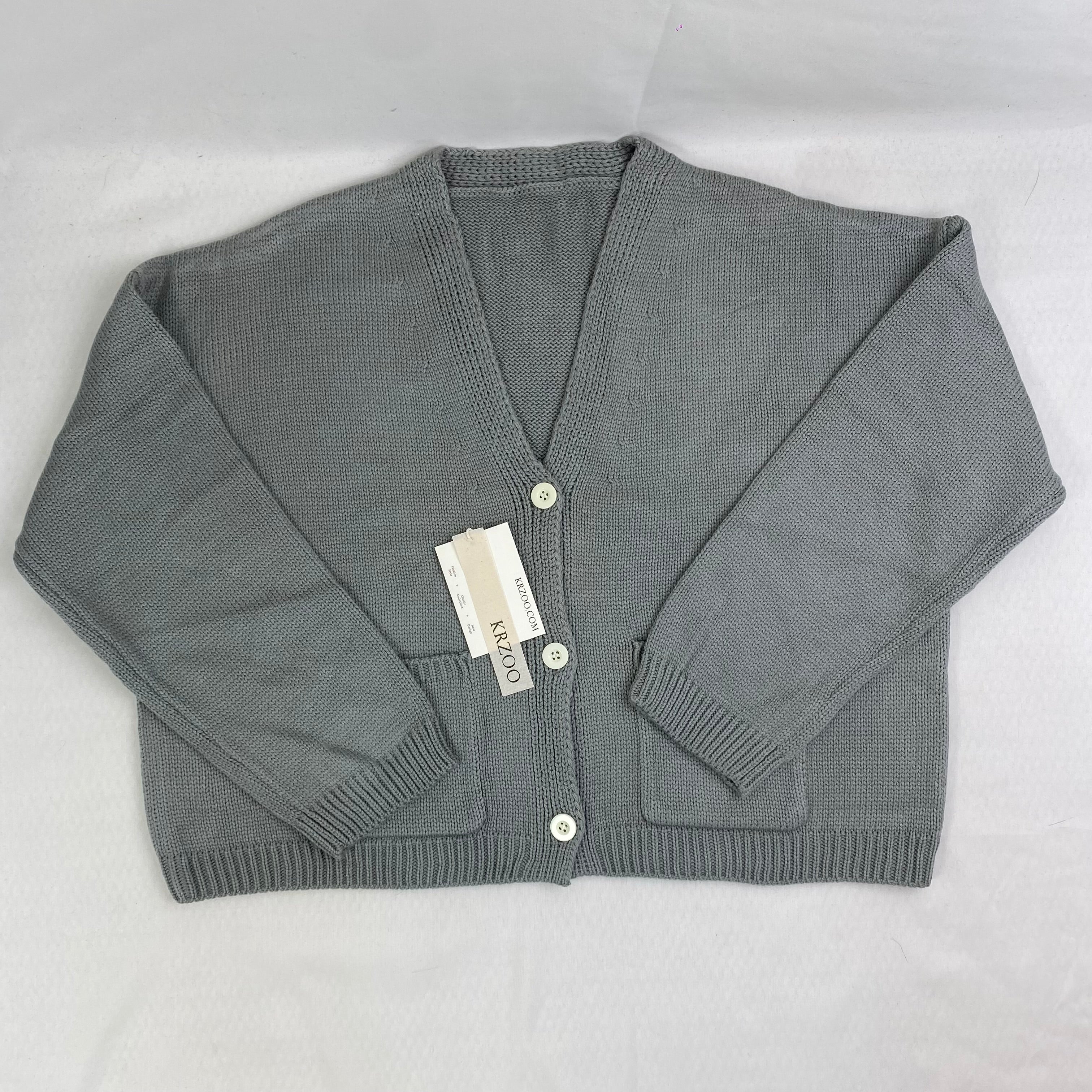 V-neck knitted sweater coat