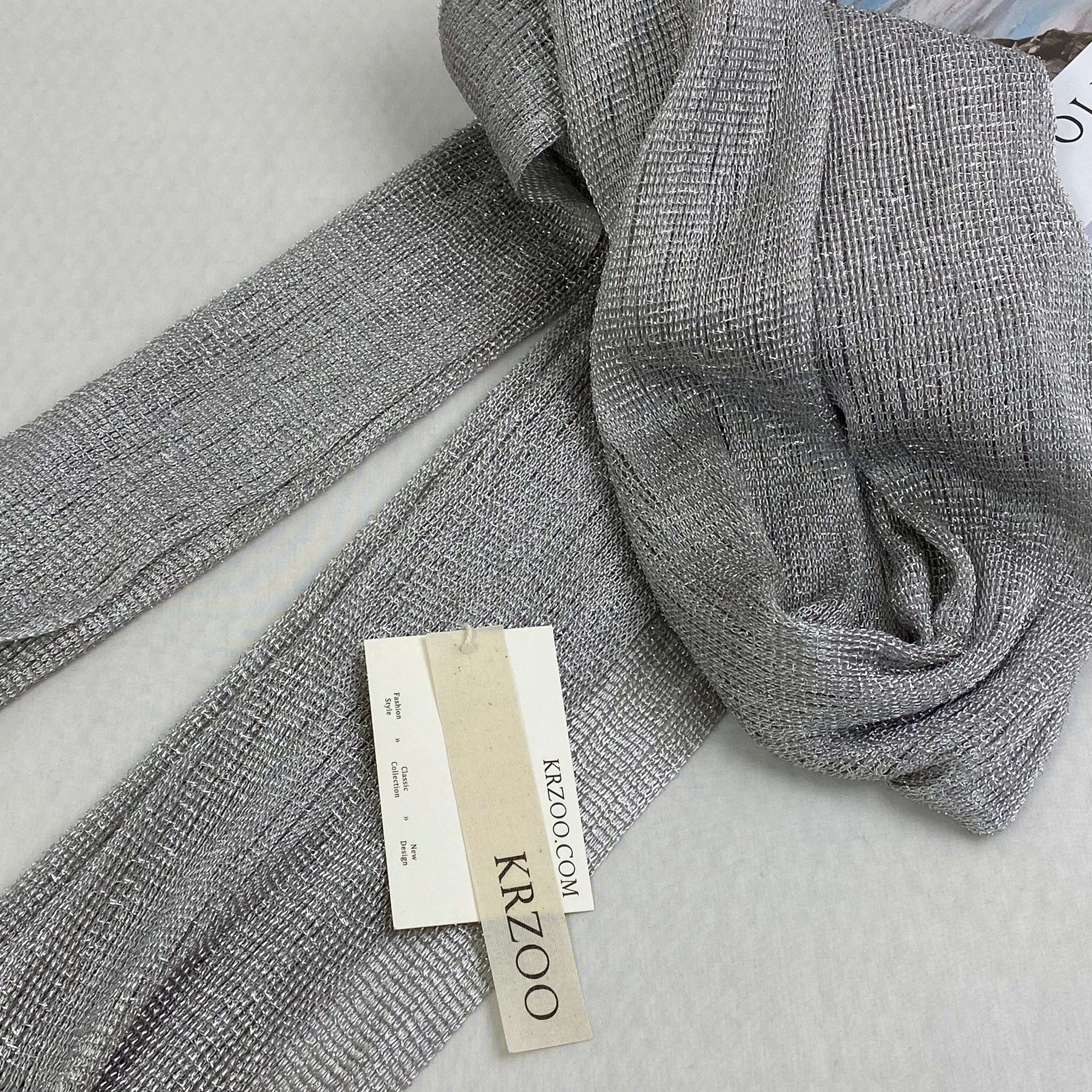 Accessories: Silver wire scarf