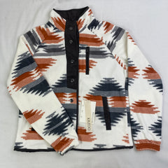 Jacket with plush geometric pattern coat
