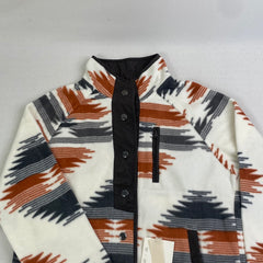 Jacket with plush geometric pattern coat