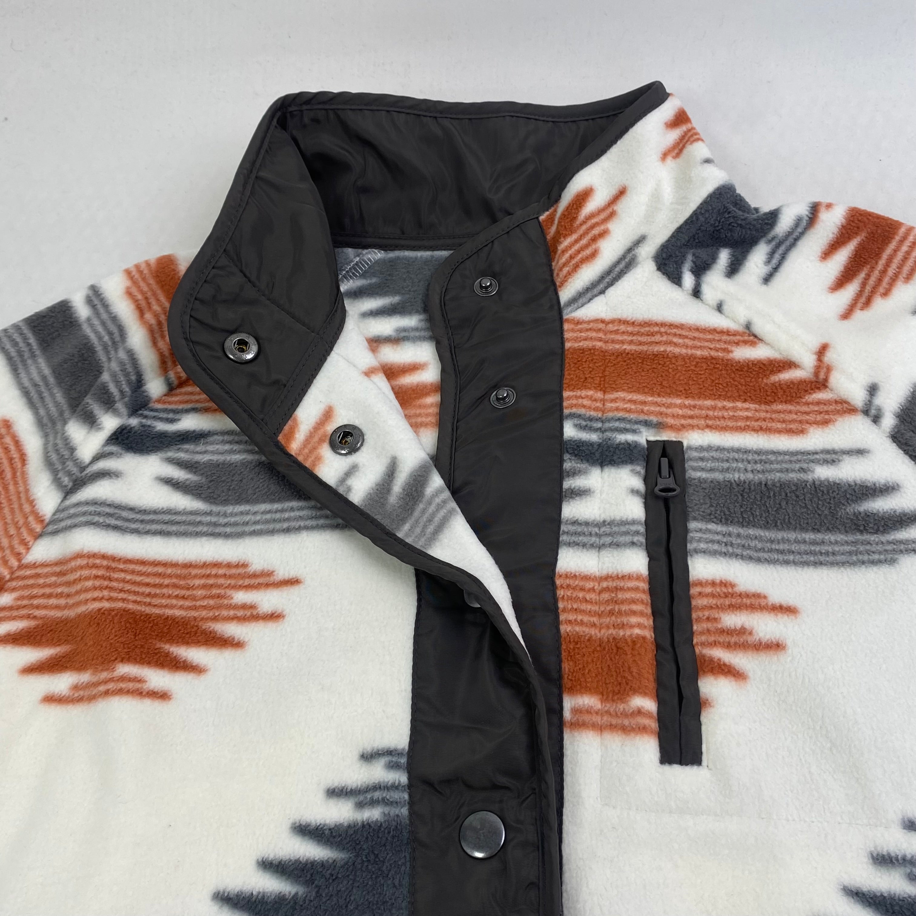 Jacket with plush geometric pattern coat
