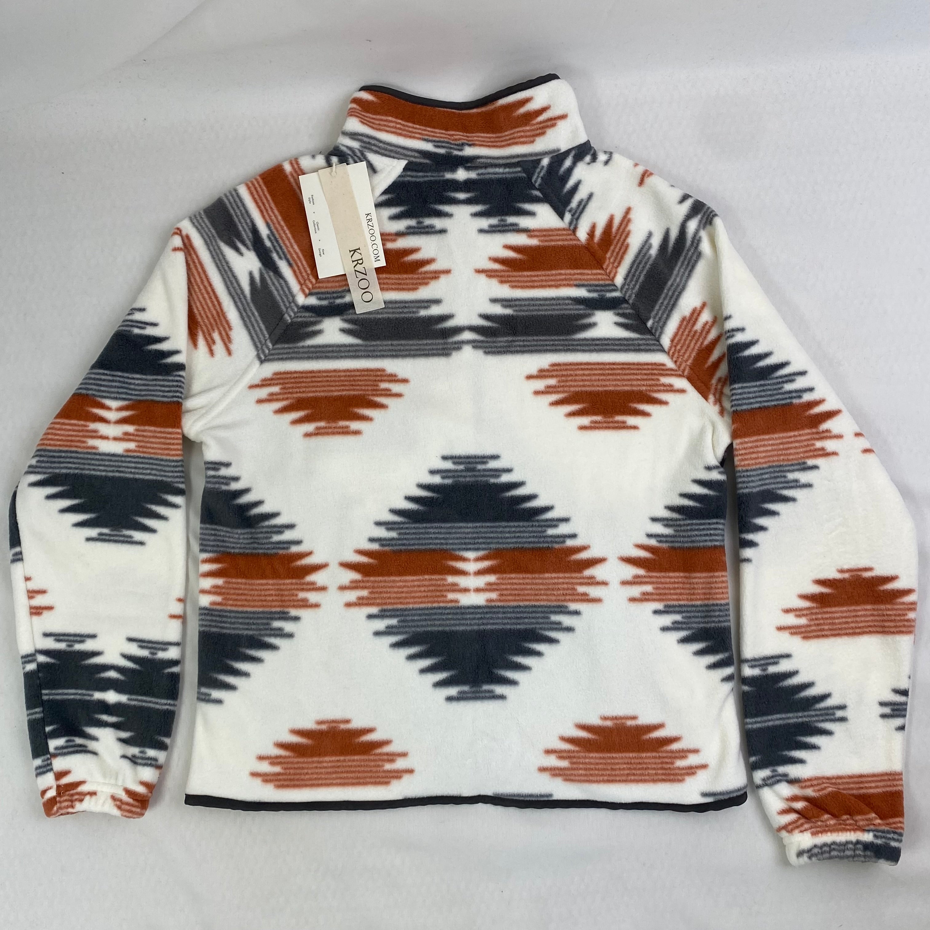 Jacket with plush geometric pattern coat