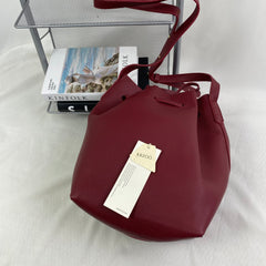 Retro drawstring bucket-style crossbody bag