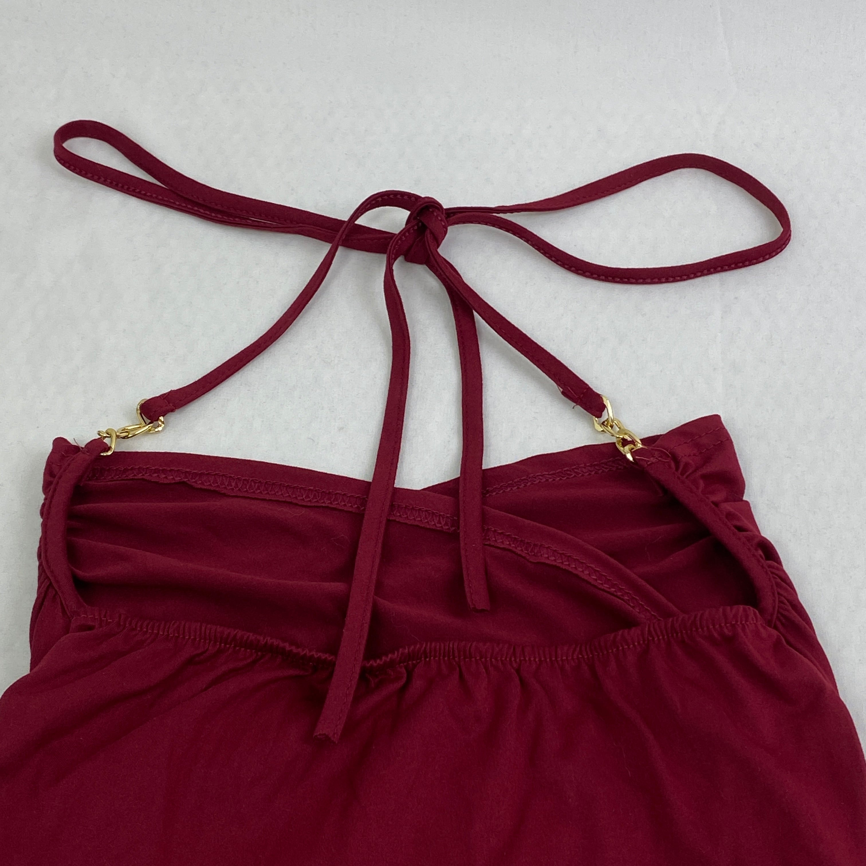 Low-cut neckline short metal chain vest