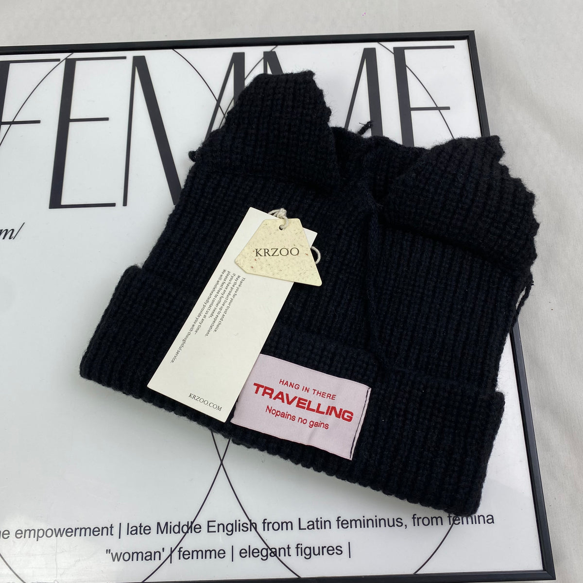 Wool knitted hat with cat and pig ears woolen hat
