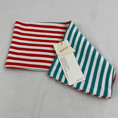 Multi-color plunging striped top