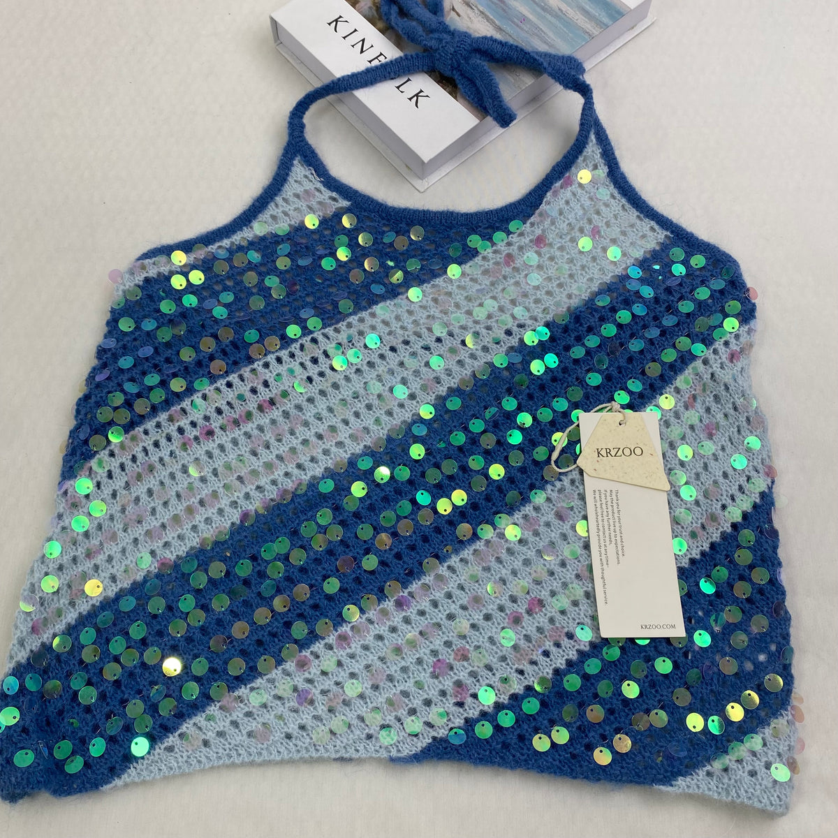 Contrasting color sequin camisole