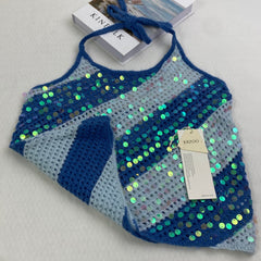 Contrasting color sequin camisole