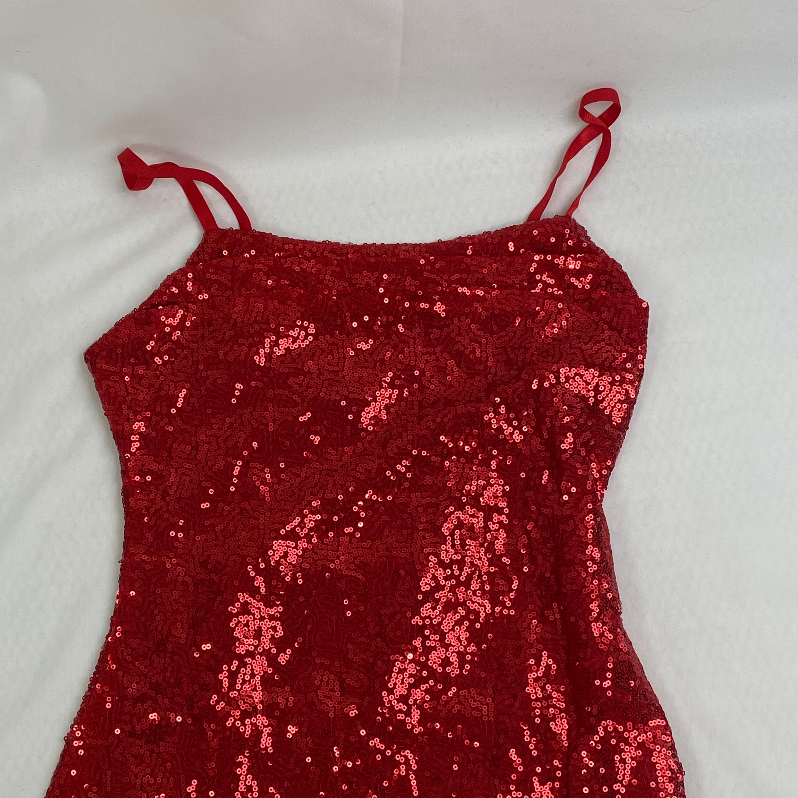 sequined strapless ruffled dress