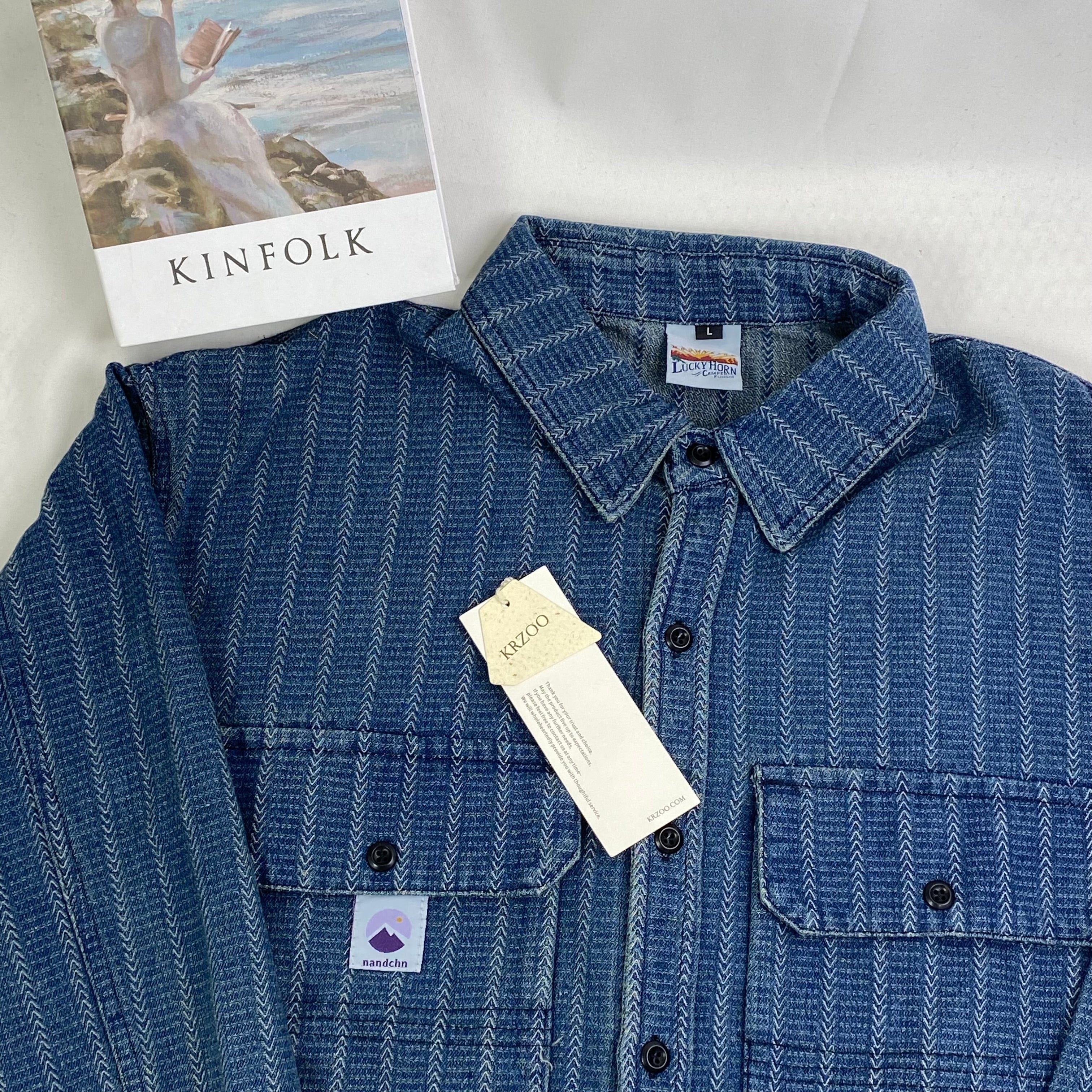 Lazy denim long-sleeved shirt jacket