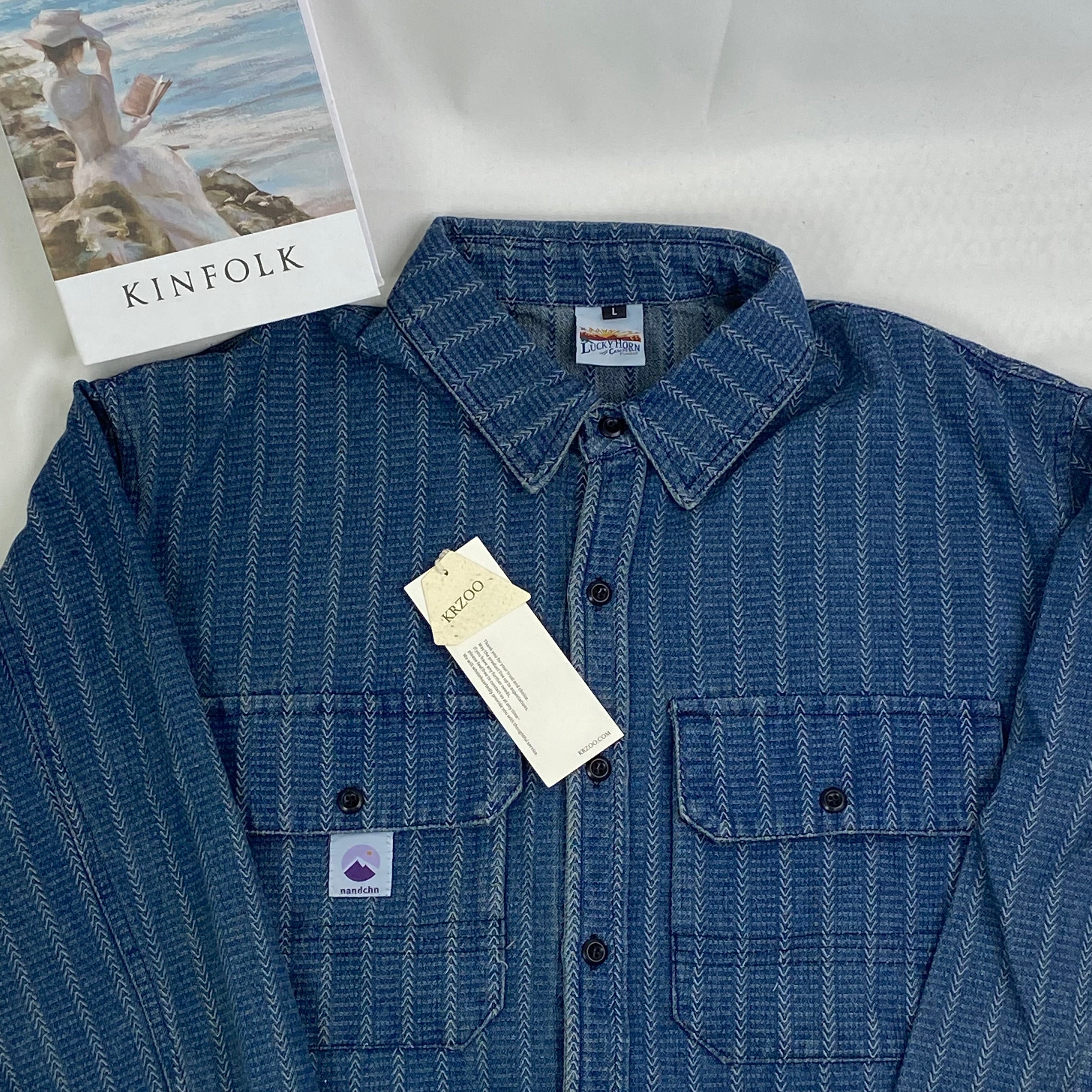 Lazy denim long-sleeved shirt jacket