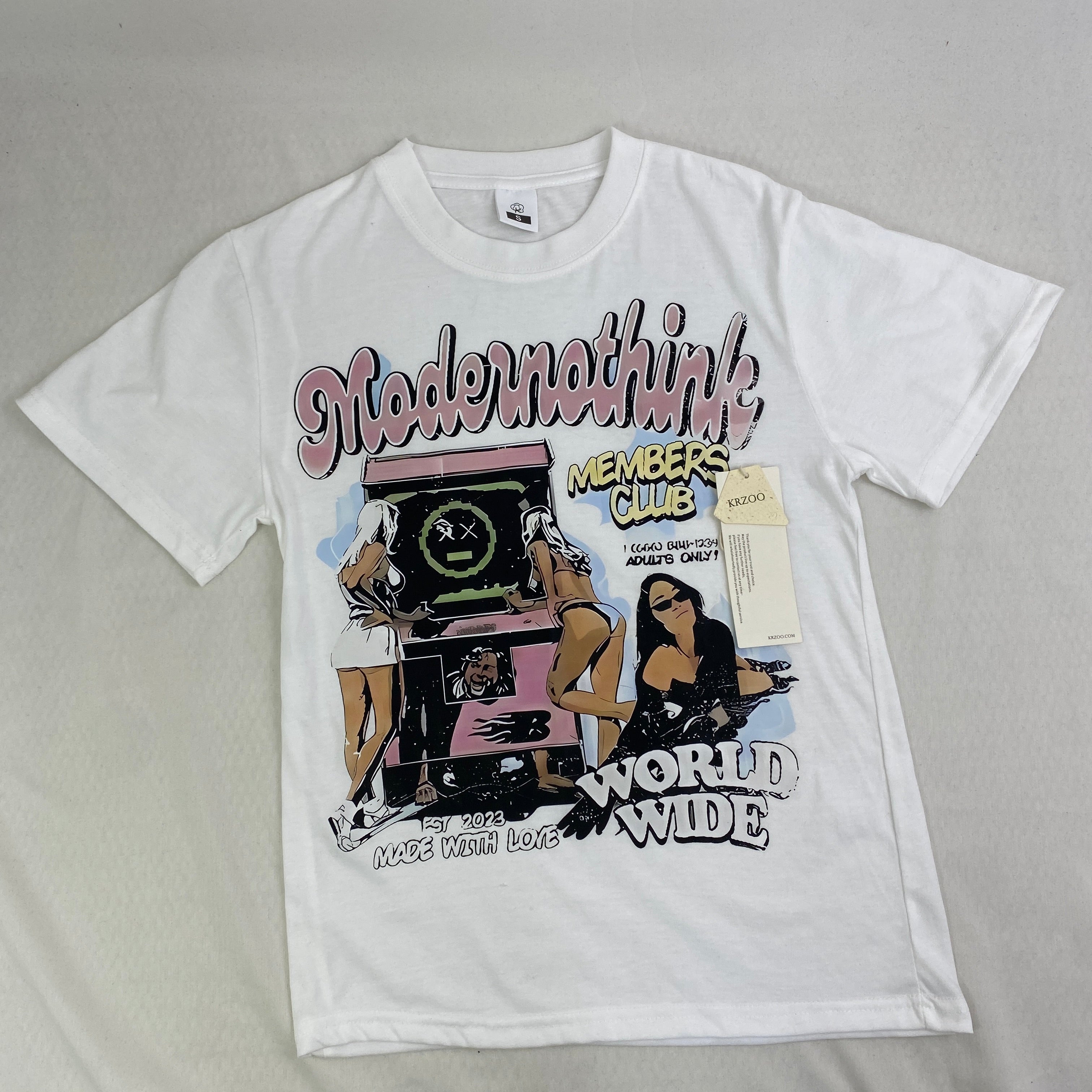 Cartoon-printed loose cotton casual T-shirt