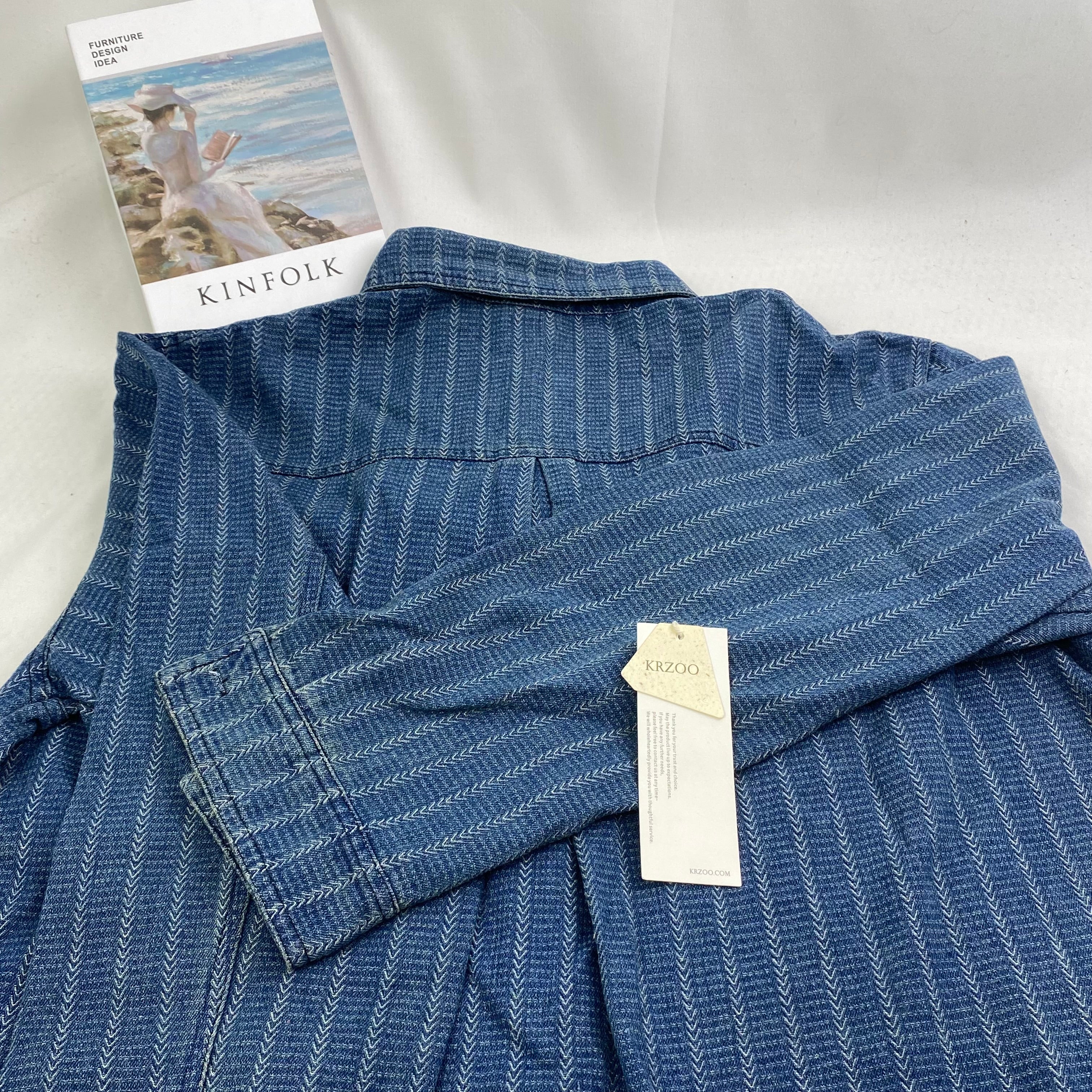 Lazy denim long-sleeved shirt jacket