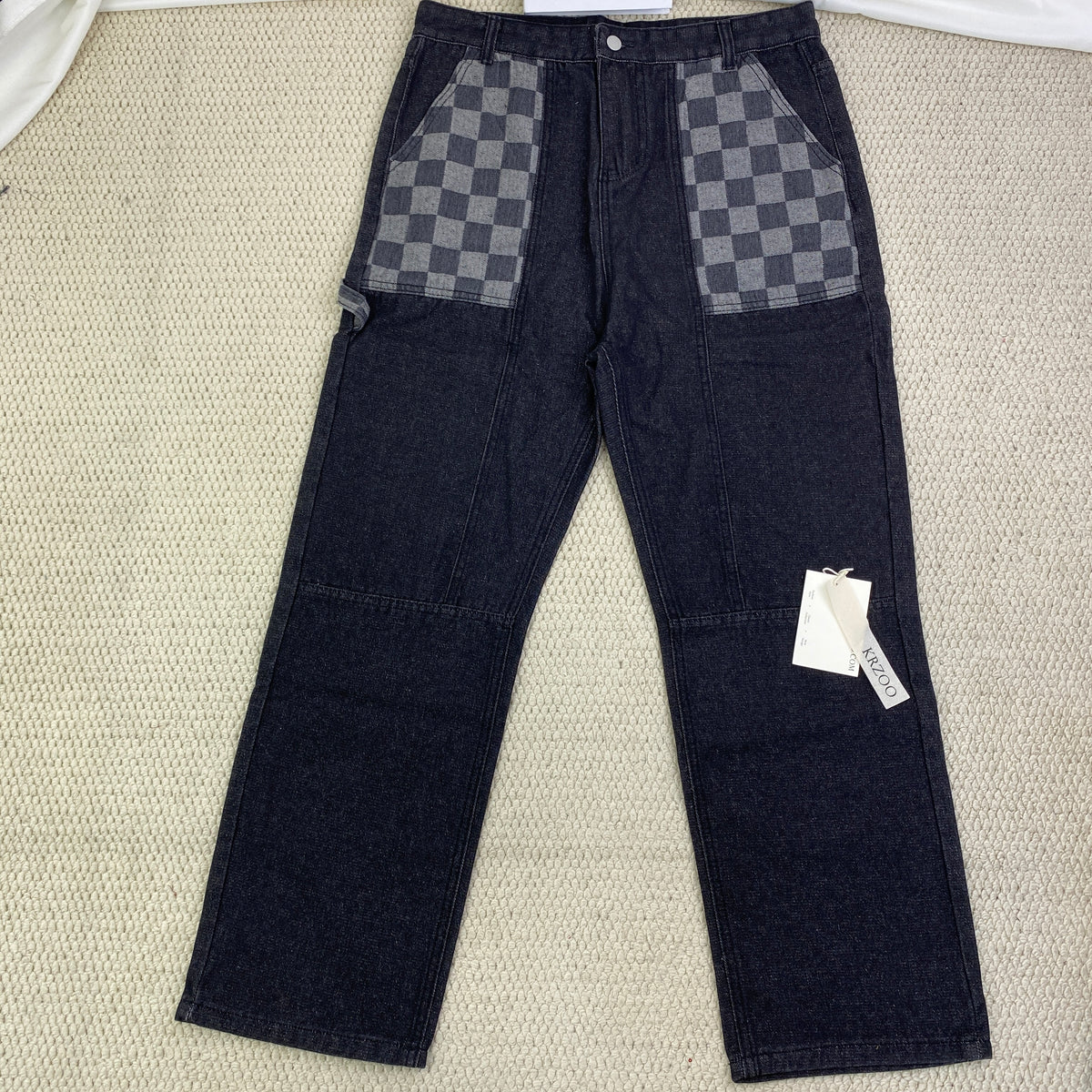 Striped wide-leg high street trousers