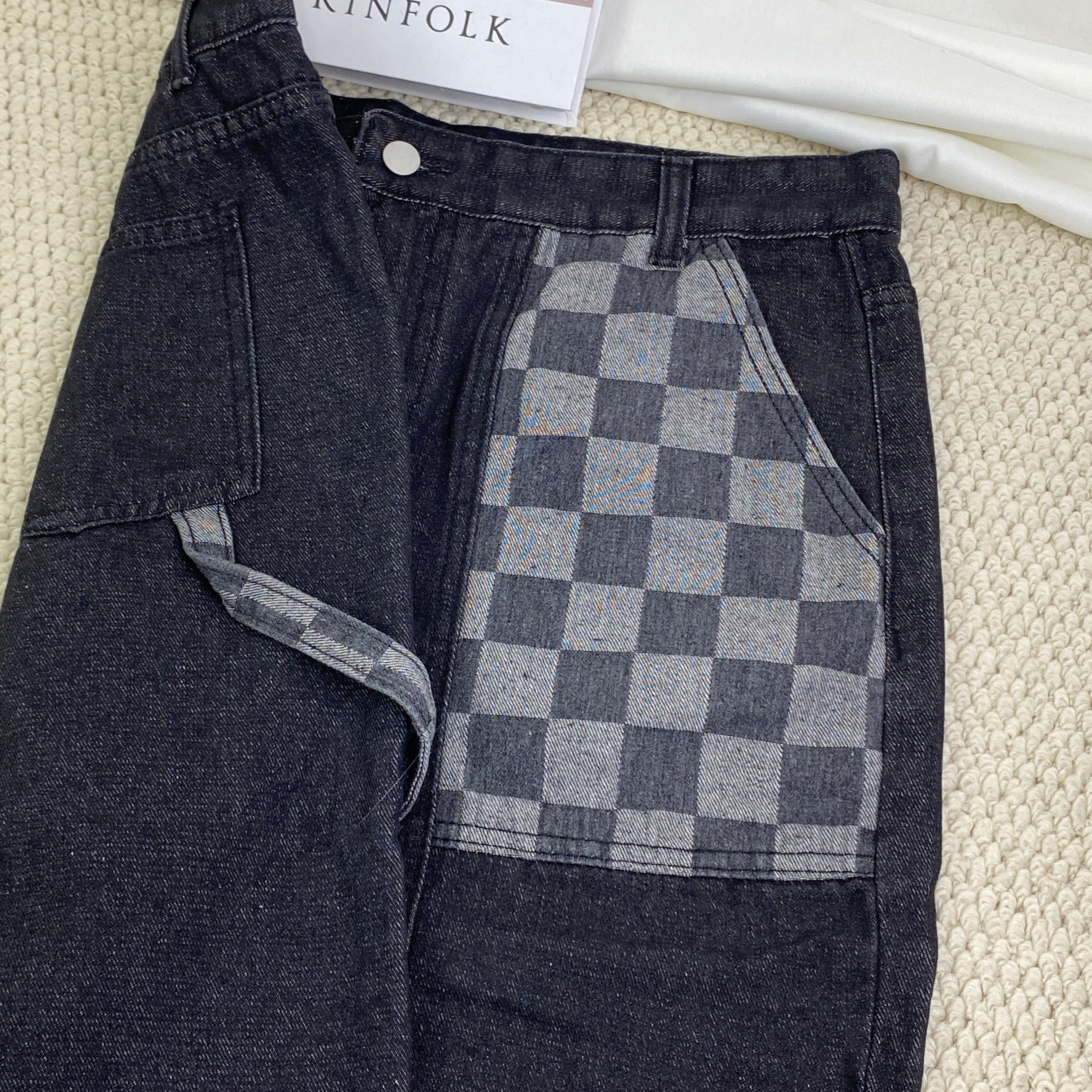 Striped wide-leg high street trousers