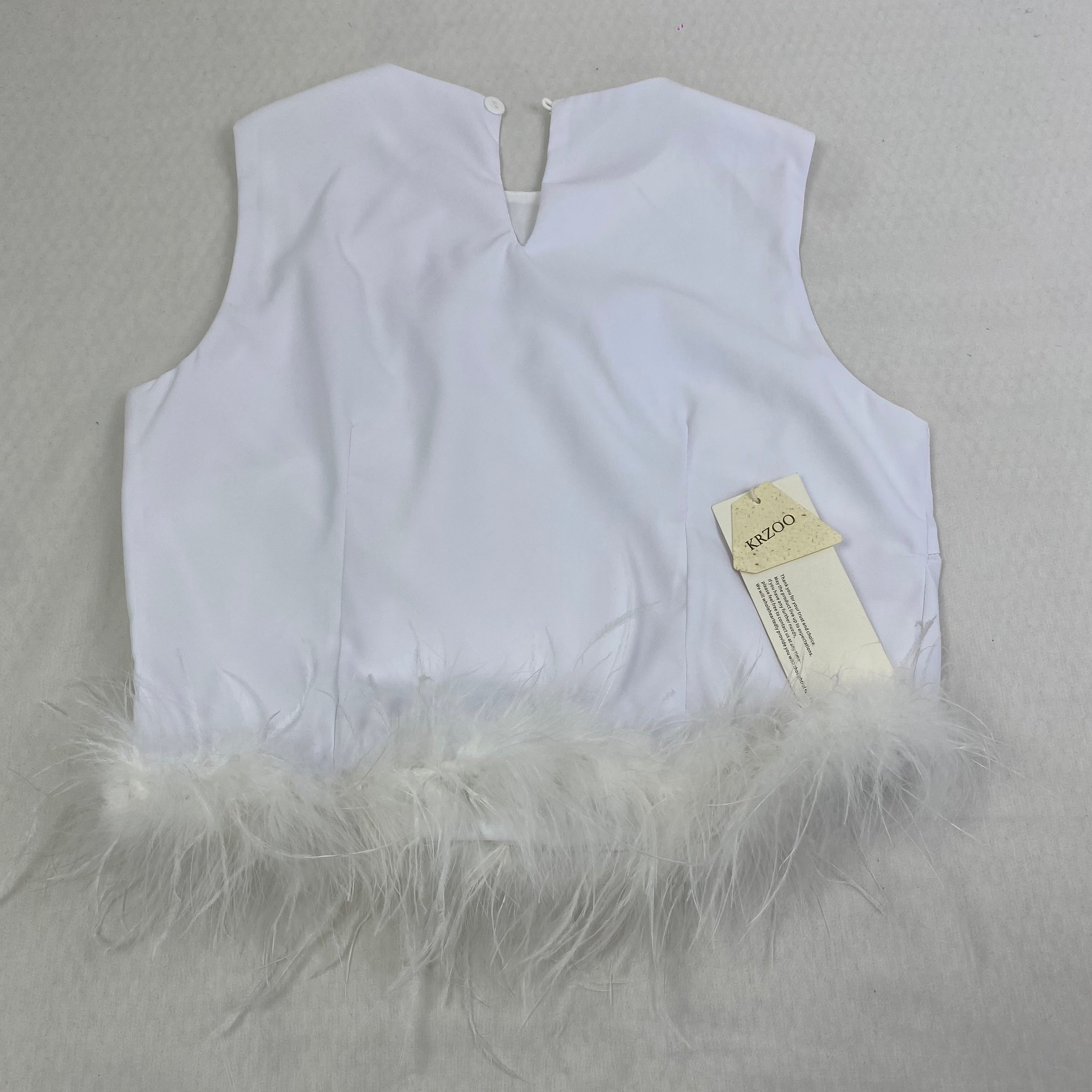 Round-neck sleeveless quilted feather vest top